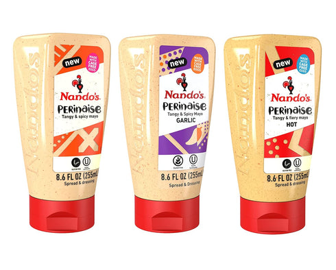 Nando's PERinaise Spicy Mayo Variety Pack - Original PERinaise, Garlic PERinaise, Hot