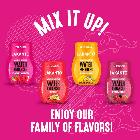(1.67 oz Pack 6) Lakanto Sugar Free Water Enhancer - Sweetened with Monk Fruit Sweetener and Erythritol, On the Go