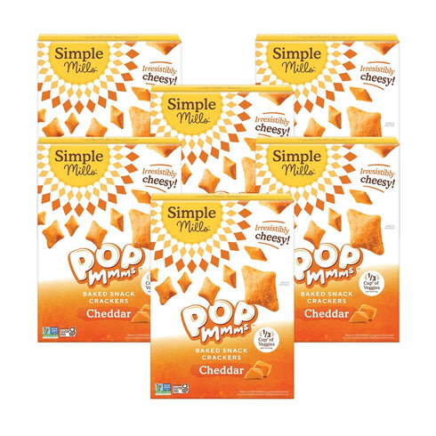 Simple Mills Pop Mmms Cheddar Veggie Flour Baked Snack Crackers, Gluten Free,