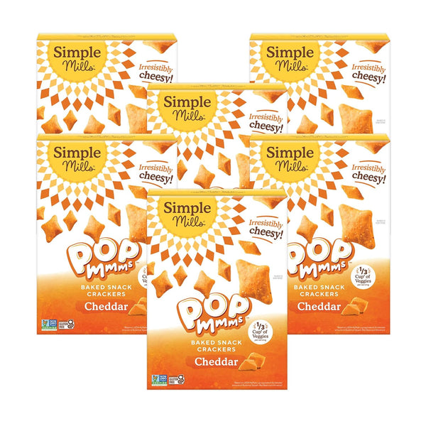 Simple Mills Pop Mmms Cheddar Veggie Flour Baked Snack Crackers, Gluten Free,