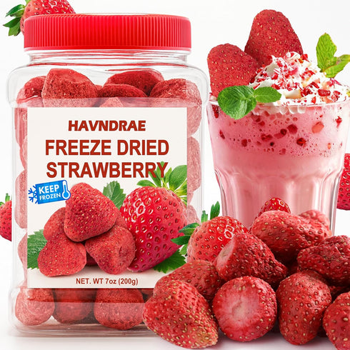 7oz Whole Freeze-Dried Strawberries - Dried Strawberry Snacks, Crispy Dehydrated Fruit Snack
