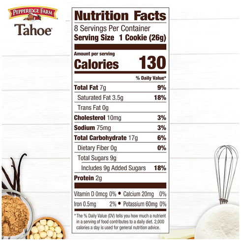 Pepperidge Farm Tahoe White Chocolate Macadamia Nut Cookies, 7.2 OZ Bag (8 Cookies)