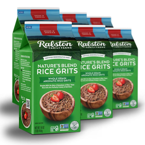 Ralston Family Farms Nature's Blend Rice Grits, 16 oz Carton: 6 Pack,
