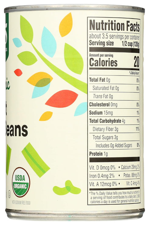 365 14.5 (Pack 4) by Whole Foods Market, Organic Cut Green Beans, No Salt Added, Ounce