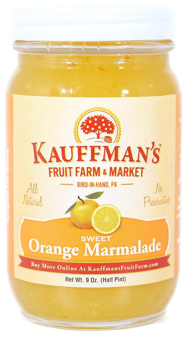Kauffman's Fruit Farm Kauffman Orchards All-Natural Sweet Orange Marmalade, No Preservatives, 9 Oz. (Pack of