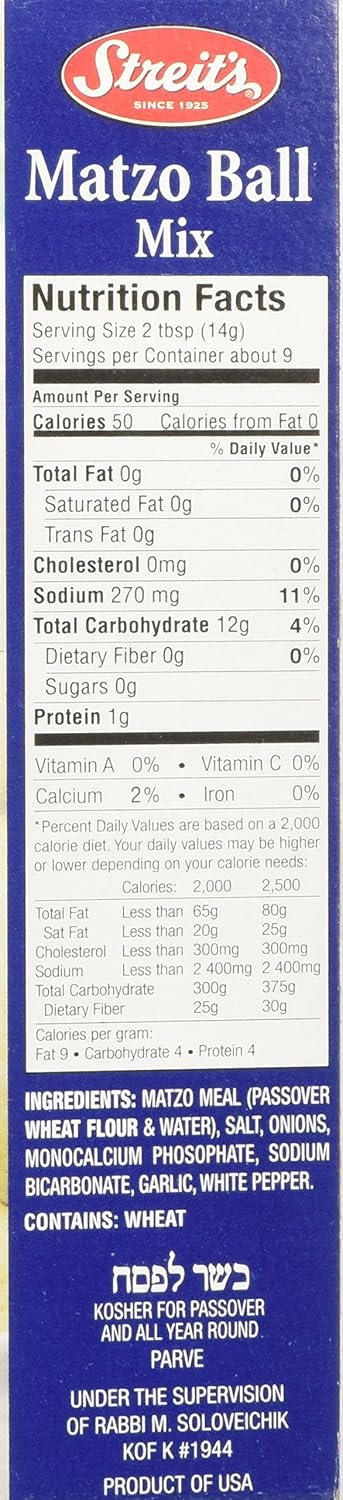 Streit's Matzo Ball & Soup Mix, Kosher for Passover, 4.5 Oz (Pack of 3)