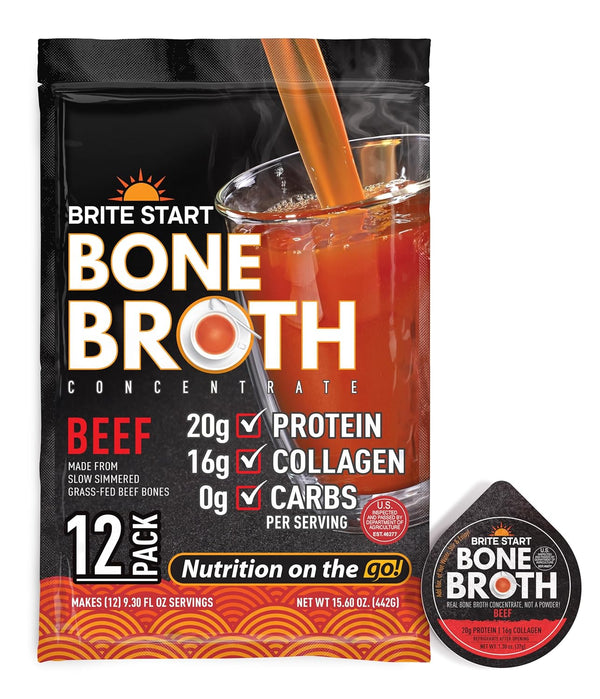 Brite Start Bone Broth - Beef Bone Broth - 12 Count -