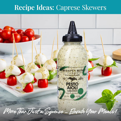 12.5 oz Terrapin Ridge Farms Pesto Aioli Garnishing Sauce Bright Basil & Garlic Flavor Perfect for Grilled Chicken