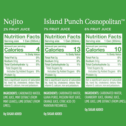 Pack 12 (Pack 24) Spindrift Mocktail Variety Can Ounce