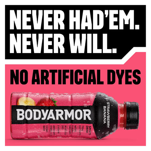 Potassium-Packed 16 Oz (Pack 12) BODYARMOR Sports Drink Sports Beverage, Fruit Punch, Coconut Water Hydration, Natural