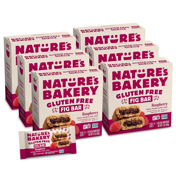 Natures Bakery Gluten Free Fig Bars, Raspberry, Real Fruit, Vegan, Non-GMO, Snack