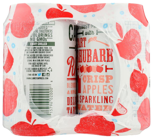 11 Oz (Pack 4) Cawston Press Sparkling Water, Rhubarb & Crisp Apple, Fl