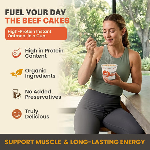 12 Pack 14g Beef Collagen Protein Breakfast Instant Protein Maple Oatmeal with Protein, Beef Collagen, Seed Oil Free