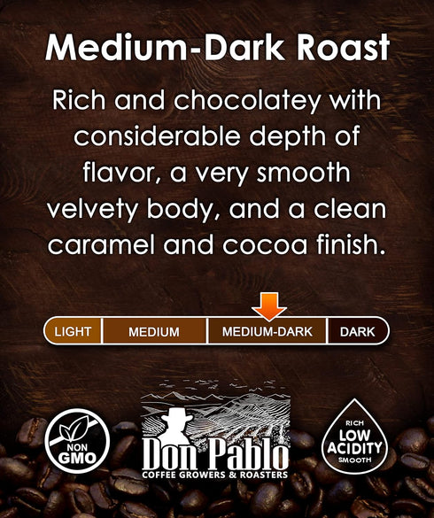 Pablo's Pride 3LB 3 (3 lb) Guatemala - Medium-Dark Roast - Whole Bean Coffee - Low Acidity - Pound Bag