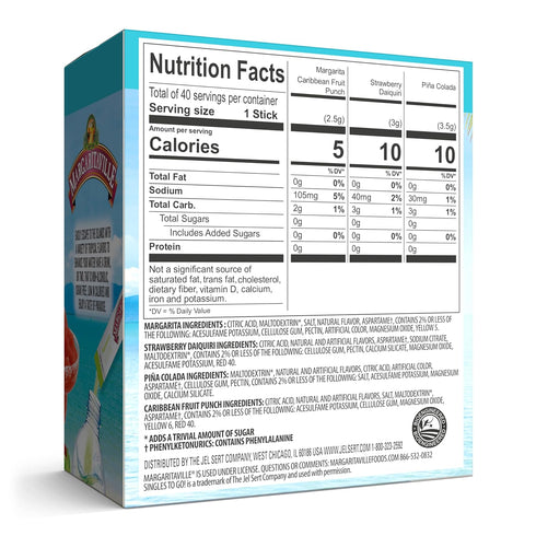 Pack, 4 Margarita,1 (40 SINGLES TO GO! Margaritaville Water Drink Mix, Variety Includes Flavors: Caribbean Fruit Punch