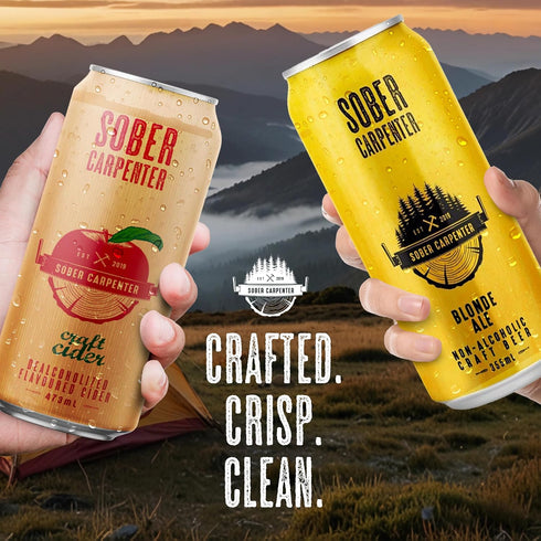 70 12 (16 oz SOBER CARPENTER - Craft Cider, Non-Alcoholic Cider Made with Real Apple Juice from Mcintosh Apples, Non