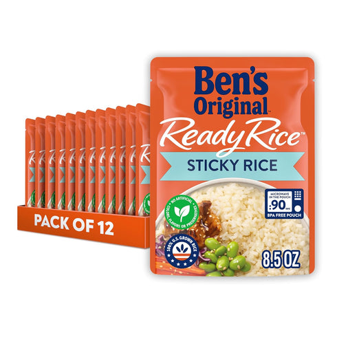 BEN'S ORIGINAL Ready Rice Sticky Rice, Easy Dinner Side, 8.5 Oz Pouch