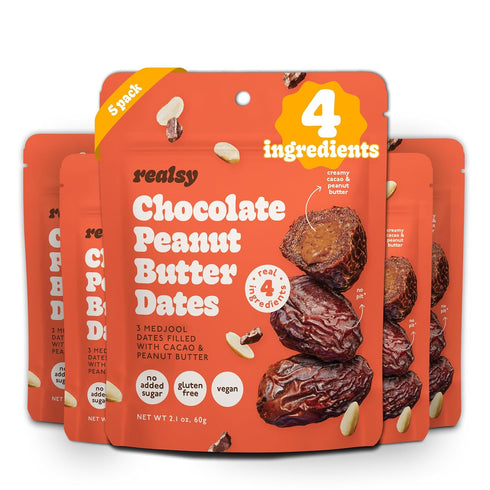 Realsy Pitted & Stuffed Medjool Dates, Organic Dates with No Sugar Added,