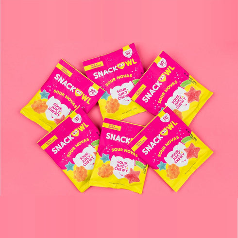 Gummy Gummy 6-Pack) Snack Owl Vegan Sour Candy Gluten Free, Low Calorie Candy - Guilt Free & Delicious Healthy Snacks