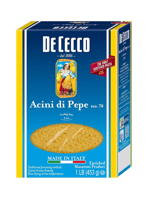 De Cecco Semolina Pasta, Acini Di Pepe No.78, 1 Pound