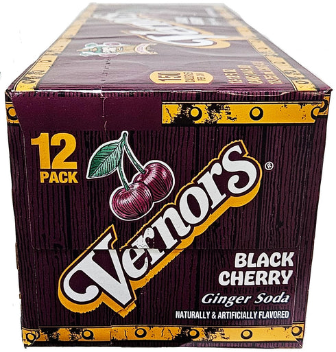 Vernors 12-fluid 12-count pack ginger ale (soda) Black Cherry flavored soda pop, ounce cans, fridge