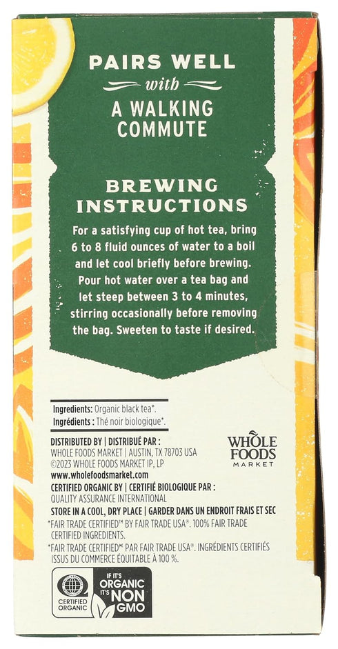 20 Count Whole Foods Market, Tea Black Breakfast Blend Organic