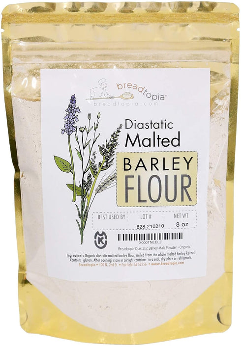 Breadtopia Organic Diastatic Malt Powder 8 oz. | Non-GMO Malted Barley Flour