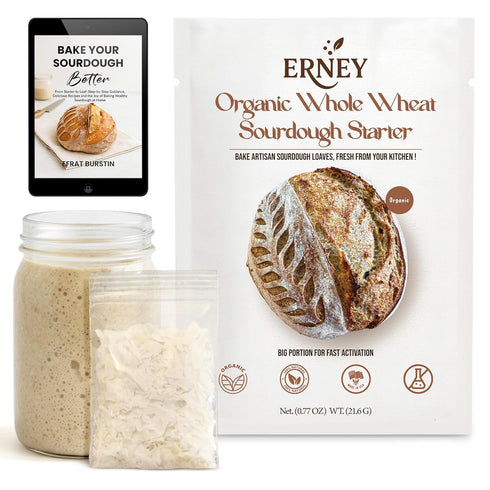 ERNEY Dehydrated Organic Whole Wheat Sourdough Starter for Bread Making - Perfect Rise