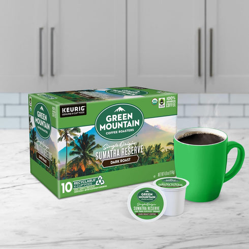 60 Count, (6 Packs 10) Green Mountain Coffee Roasters Sumatra Reserve, Keurig Single Serve K-Cup Pods, Dark Roast