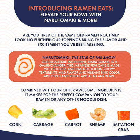 (7.5 oz, Ramen Eats Classic Seafood Mix with Dried Vegetables Toppings for Noodles Seafood Mix)