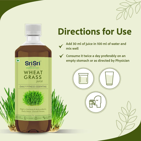 1L Sri Sri Tattva Wheat Grass Juice - Daily Fitness Essential