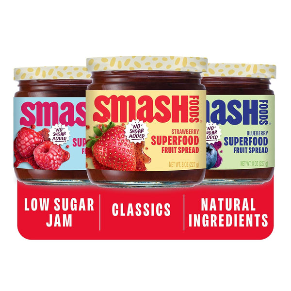Smash Foods Jam Variety 3-Pack Classics | No Sugar Added, Naturally Sweet