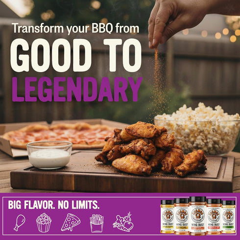 5 Oz Kosmos Q Kickin Cajun Wing Dust, Spicy Creole Chicken Wing Seasoning For Chicken, Fish, Popcorn & More, Sweet
