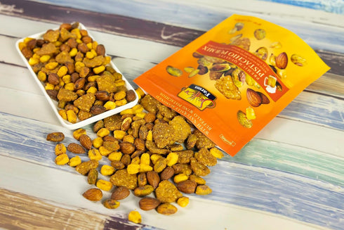 Setton 5 Oz. Farms Pistachio Pub Mix Bag. With Buffalo Wing Pistachios, Ranch Corn Nuts, Honey Roasted Sesame Chips