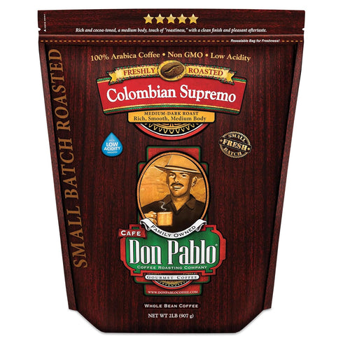 Don Pablo Colombian Supremo - Medium-Dark Roast - Whole Bean Coffee -