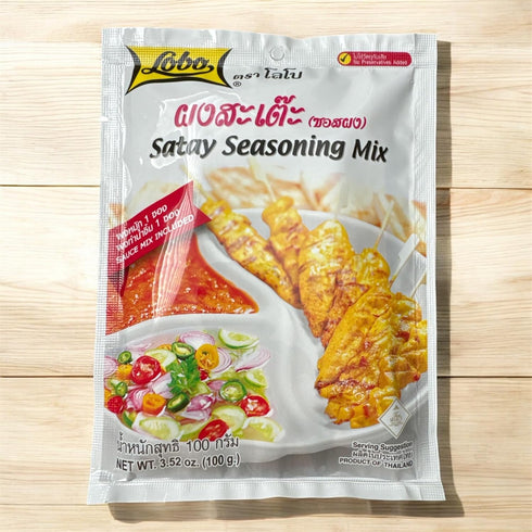 Generic Pack 4 (3.52oz 100g Lobo Satay Seasoning Mix of / each) Authentic Thai Marinade & Peanut Sauce for Chicken