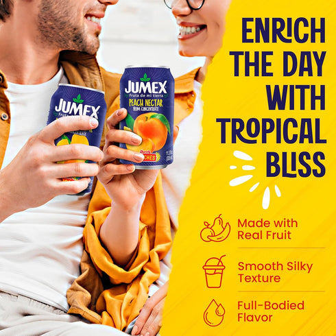 11.3oz, 12 Pack Jumex Mango Nectar Juice & Peach Nectar - Made with Fresh Fruit Puree - Tropical Fruit Juice