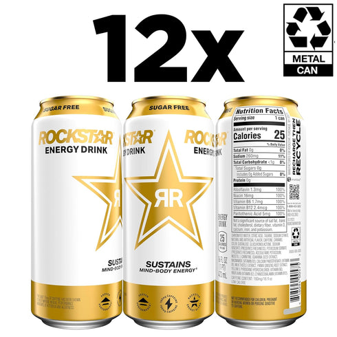 16 Oz (Pack 12) (Packaging Rockstar Sugar Free Energy Drink, Fl Cans of May Vary)