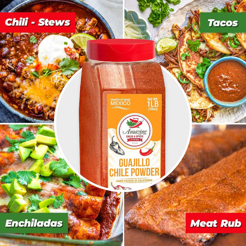 Pack (48 oz Chile Powder Variety Total) Ancho, Guajillo & Arbol for Authentic Mexican Flavor Pure Ground Dried Chiles