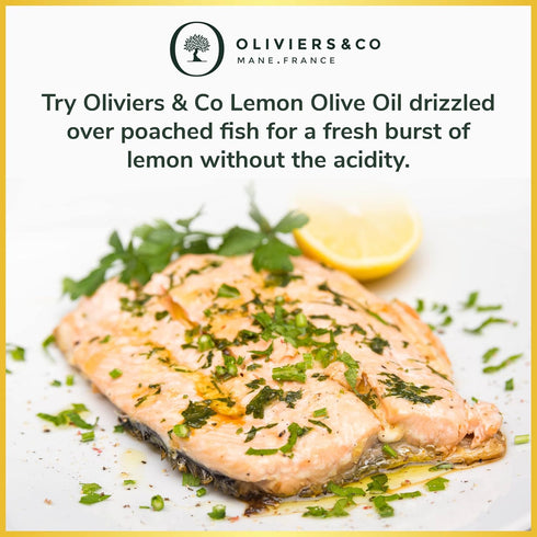 Cold Pressed Lemon Olive Oil by Oliviers & Co, Extra Virgin with Fresh Whole Lemons, 8.4 Fl Oz