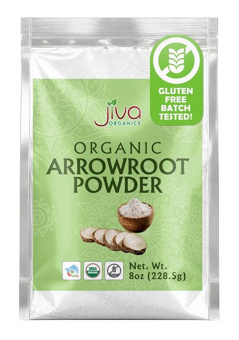 Jiva Organics Organic Arrowroot Flour (Powder) 8 Ounce Bag - Raw, Non-GMO,