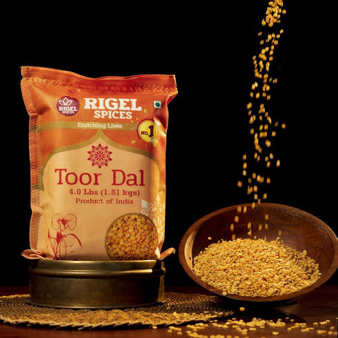 4 lbs Rigel Spices Toor Dal - Protein Rich Pigeon Pea Split - Arhar Dal for Nutritious Meals - Natural Yellow Toor Dal