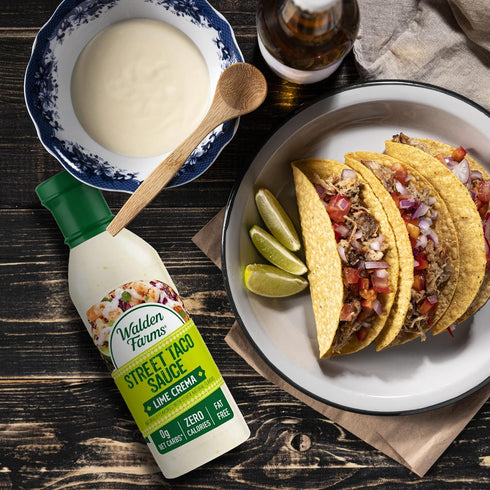 Walden Farms Lime Crema Street Taco Sauce, 12oz Bottle (2 Pack), Vegan & Keto Friendly