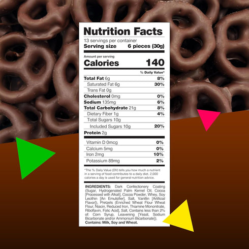 14 Dark Chocolate Covered Pretzels, Salted Pretzels in Mildly Sweet Smooth Dark Chocolate, Ounce Bag