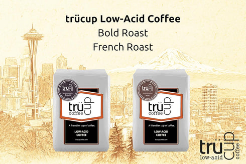 Pack, 3 oz Truecup Low Acid Coffee Sample Bold Roast and French Roast, each