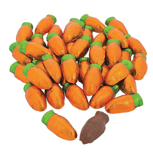 3.35 Oz (Single-Pack) Easter Milk Chocolate Carrots Mesh Bags, Double Crisp Parsnip Pete's Bunny Treats, Individually