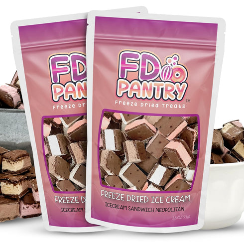 Freeze Dried Icecream Neapolitan Candy 2 Pack 2.5oz - Crunchy & Sweet