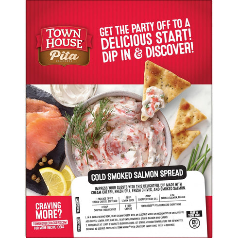 9.5oz Town House Pita Oven Baked Crackers, Party Snacks, Game Day, Everything Flavor Box