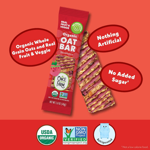 Bar,1.6oz Once Upon a Farm Organic Strawberry Refrigerated Oat Kids'