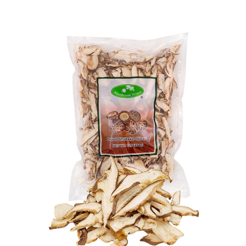 Mushroom House Dried Shiitake Mushroom Slices - 1 LB Bulk Bag -